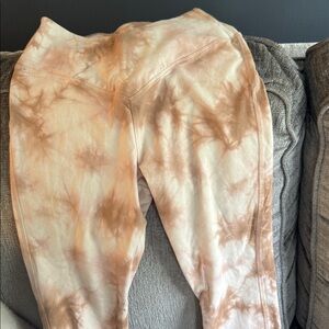 PINK Victoria's Secret Tie-Dye Leggings - Cream and Brown